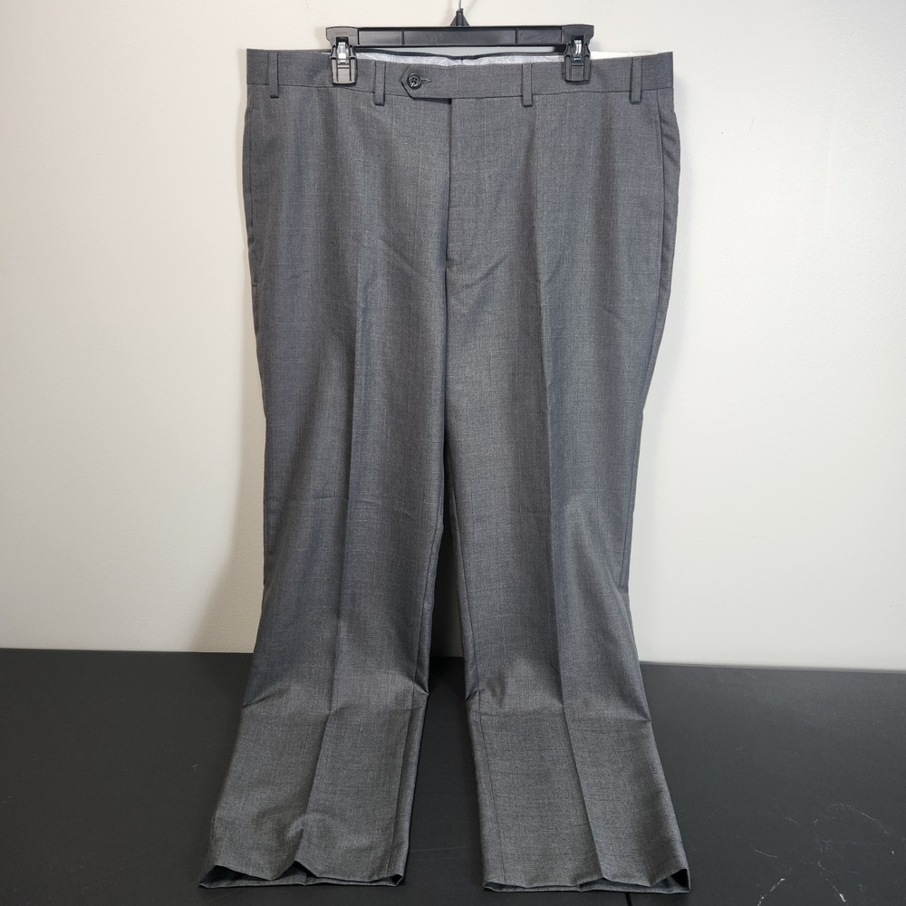 New Lauren Ralph Lauren Dress Pants Mens 38x32 Gray Windowpane Flat Front